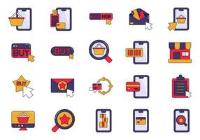 Online Shopping Store Element Set vector