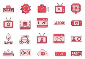 Online Live Streaming Element Set vector