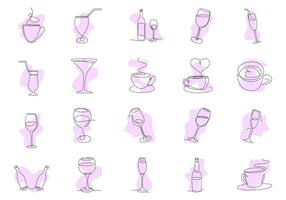 Drink Continous Line Drawing Element vector