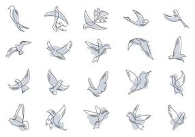 Bird Continous Line Drawing Element vector