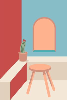 A cactus plant sits on a table next to a window