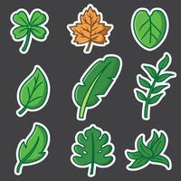 set of leaf good for sticker, badge, icon, element design, print design, etc vector