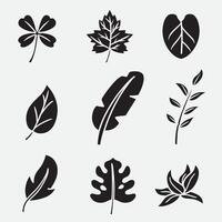 set of leaf good for icon, logo, symbol, element design, silhouette design, etc vector