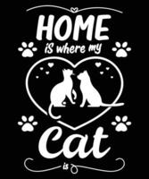 HOME IS where my Cat vector