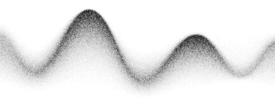 Black grain wavy gradient texture. Stippled flowing grit background. Grunge noise dot work wallpaper for banner, poster, brochure. Undulate sand dune backdrop with speckles, particles, granules vector