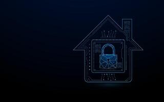 Futuristic Smart Home Security Concept with Digital Lock vector