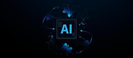 Global Artificial Intelligence Network Concept vector