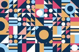 Interior design bauhaus design with colorful geometric pattern vector