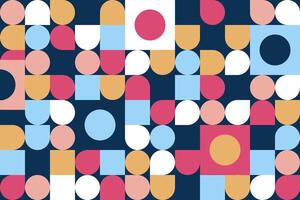 Bauhaus design inspires this colorful abstract pattern of geometric shapes vector