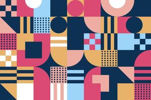 Colorful Geometric Bauhaus Abstract Background in Flat Style vector