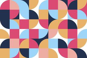 Seamless Bauhaus Geometric Pattern with Bold Colors and Full Color vector