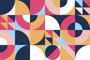 Modern Geometric Bauhaus Pattern Background Simple Design vector