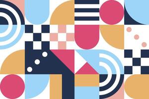 Background Modular Harmony Playful Bauhaus-Inspired Abstract Design vector