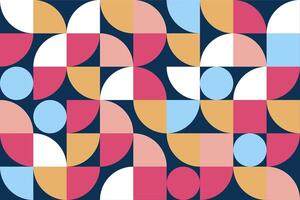 Creative bauhaus colorful geometric design with circles squares and semicircle vector