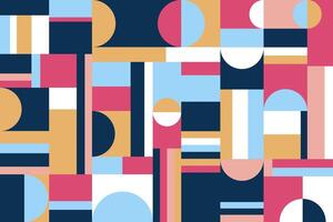 Colorful Bauhaus abstract pattern with geometric shapes vector
