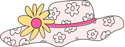 spring hat with flower vector