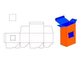 Creative Rhombus Shape Window Box LASER CUT Template vector