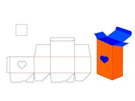 Heart Shape Window Box Template for Stylish LASER Cutting vector
