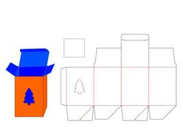 High Quality Christmas Tree Shape Window Box LASER CUT template vector
