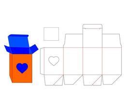 Creative Heart Shape Window Box Template for LASER Cutting vector