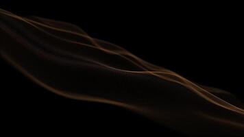 à moda Sombrio minimalista tecnologia fundo com uma dourado fractal luz onda suavemente ondulando para a Câmera. isto abstrato tecnologia fundo é cheio hd e uma desatado laço. video