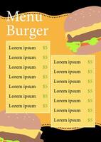 old style burger menu template vector