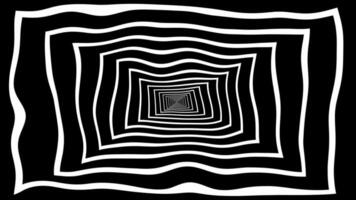 Trippy black and white tunnel background with endless morphing rippling shapes. Full HD and looping psychedelic animation. video