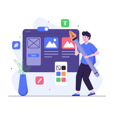 UI designer doing web design