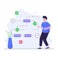 UX designer draw up user flow vector