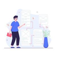 UX designer presenting user flow vector