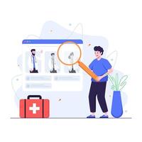Man Finding Doctor From Web App Online vector