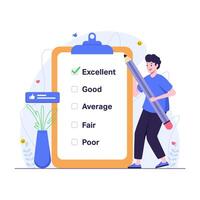 Customer fills out checklist survey form vector