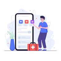 Man Using Online Medical Service vector