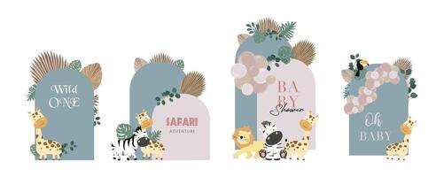 Boho backdrop element object with balloons vector