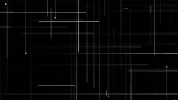 Elegant animation with gently moving white and orange lines on black. This dark minimalist motion background is full HD and a seamless loop. video