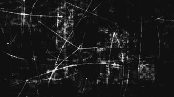 High contrast black and white grunge texture background with distressed scratches, grainy noise and dust particles. This dark gritty textured animation is full HD and a seamless loop. video