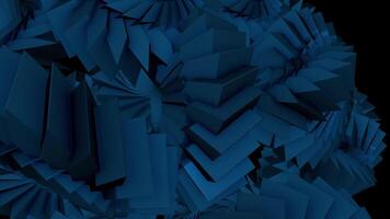 Dynamic blue textured background with spinning abstract shapes. Futuristic machinery concept. video
