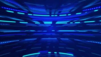 Digital data stream technology background with glowing blue and green data lights moving across the frame. Full HD, looping abstract technology background animation. video