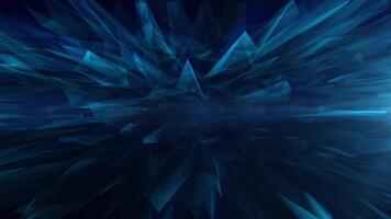 Futuristic blue abstract background with crystal effect glowing low poly shapes. HD looping animation. video