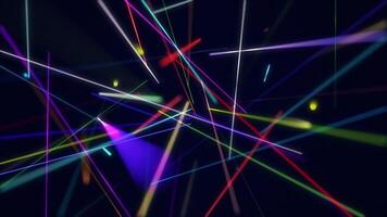 Multi colored laser light show with colorful glowing laser beams. Music or stage performance looping background animation. video