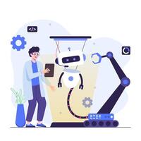 Scientists Creating AI-Powered Robots vector