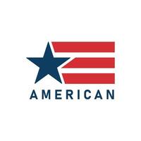 Star with Red Stripe Simple Minimalist American Flag Logo Design, perfect for patriotic brands, apparel, and modern graphic projects vector