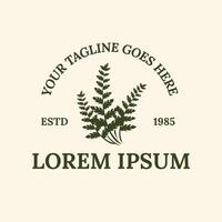 Vintage leaf, plant and flower logo with simple design, suitable for organic, eco-friendly or botanical themed branding. illustration vector