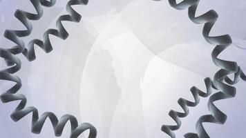 Dynamic Abstract Spiral Frame. A modern abstract background featuring metallic spirals forming a frame against a soft gray backdrop. Ideal for creating industrial or contemporary designs. vector