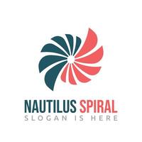 Nautilus Abstract Circle Spiral Propeller Fan Shell Business Logo Template vector