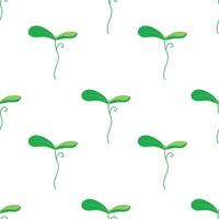 Seamless texture with green sprout. Spring. vector