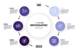 Infographic semi circle template diagrame. Business concept 5 step for presentation vector