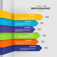timeline infographics template diagrams, presentations business concept charts with 5 options. vector