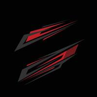 car body livery decal design. livery decal with sharp line style and red and grey color combination vector