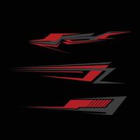 car body wrap livery decal design with a combination of sharp line styles with red and black colors vector